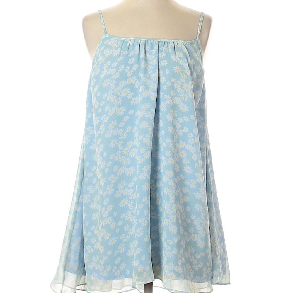 NWT! Olivaceous Blue Floral Print Mini Dress